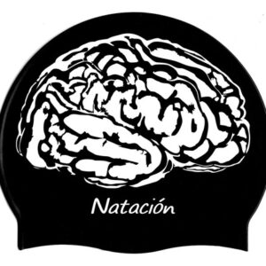 Gorra De Natación Unisex Silicona Impermeable Color Negro Cerebro Negro Diseño De La Tela Talla