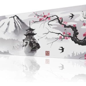 Alfombrilla De Mouse Grande Japonesa Flor De Cerezo 30 X 80 Alfombrilla De Mouse De Tinta - 1 Diseño Impreso
