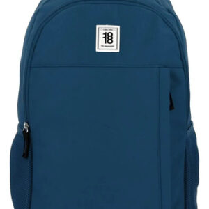 Mochila Grande Unisex Azul Para Computadora Portátil 1818 Azul Diseño De La Tela