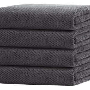 Toallas De Baño Microfibra Suaves 4 Piezas Secado Rápido Gris Nombre Del Diseño