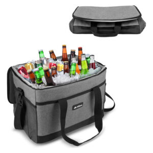 Hielera Térmica Extra Grande 30 Litros Impermeable Camping Gris Claro