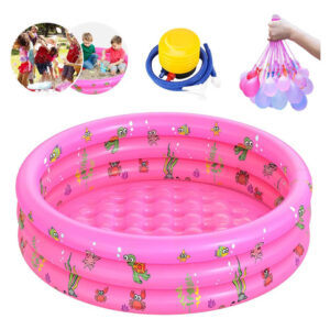 Alberca Inflable Rosa 150x35cm Mini Piscina Para Niños 3 Niv Rosa 150*35
