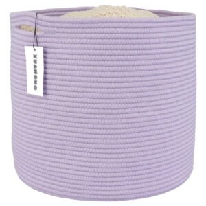 Cesta De Cuerda De Algodón Morada Organizadora Para Juguetes Morado