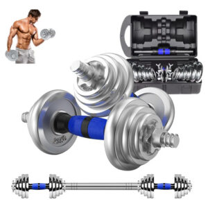 Kit Mancuernas 2 En 1 Ajustable 20kg Entrenamiento En Casa Azul