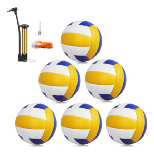 Pelotas De Voleibol Talla 5 Paquete De 6 Para Interior Y Ext Azul/amarillo