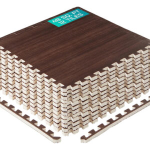 Tapete De Ejercicio Grueso 1 02 M² 12 Piezas Eva Color Mader Madera De Roble Oscuro - 48 Pies Cuadrados - 12 Piezas