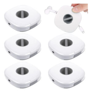 Organizador De Cables Retráctiles 6 Piezas Blanco Usb 5 Mm Color