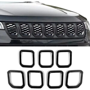 Juego De 7 Piezas Rejillas Jeep Compass 2021 A 2025 Negro Negro