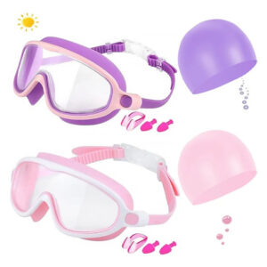 Gafas De Natación Para Niños 2 Piezas Antivaho Rosa Morado Rosa+morado(con Gorro)