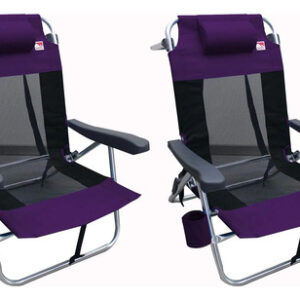 Silla De Playa Ultraligera Malla Plegable 2 Unidades Morado Morado