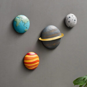 Escultura De Pared 3d Sistema Solar Decoración Infantil 4 Pz Color