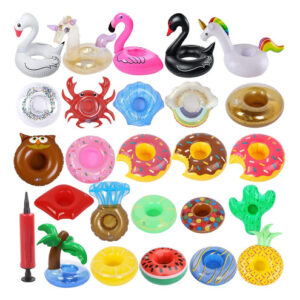 Soportes Inflables Para Bebidas 25 Piezas Fiesta Piscina Azul