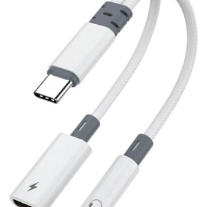 Adaptador 2 En 1 Usb C A 3.5 Mm Carga Rápida 60 W Compatible Color