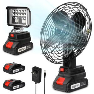 Ventilador Portátil Doble Modo 110v O Batería 2 Velocidades Negro