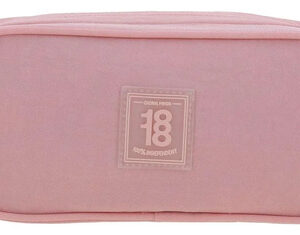 Lapicera Rosa Doble Compartimento Unisex Adulto 11x23 Cm Color Nombre Del Diseño