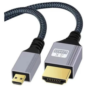 Cable Micro Hdmi A Hdmi 2.0 4k 60hz 2 Metros Gris Trenzado