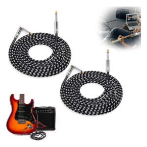 Cables Para Instrumentos 2 Piezas 3 Metros 6.35 Mm Blanco Ne