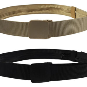 Cinturón De Dinero Oculto 2 Unidades Para Viajes Ajustable Negro, Caqui. Diseño De La Tela 47.24