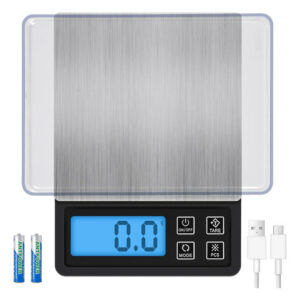 Báscula Digital De Cocina Usb Acero Inoxidable 3 Kg 0.1g Color 0 G