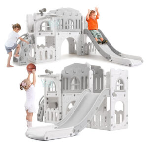 Conjunto De Juego Tobogán Para Niños 1 A 3 Años Gris Blanco