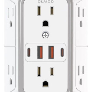 Extensor De Enchufe De Pared 6 Salidas 4 Usb Protector Sobre
