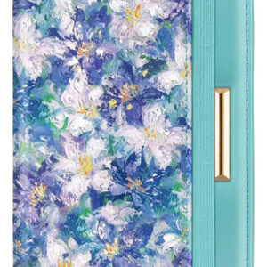 Funda Para Pasaporte Con Bloqueo Rfid Azul Flores Mujer Azul Flores Diseño De La Tela