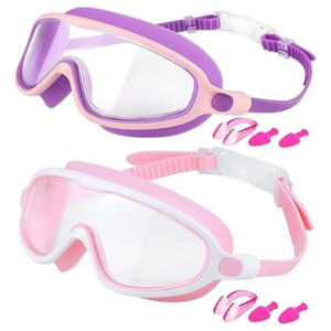 Gafas De Natación Niños Silicona Antivaho Uv Ajustables 2 Pi Rosa/morado