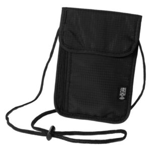 Portafolios De Viaje Cuello Bloqueo Rfid Negro Ligero 19,9 X Color Diseño De La Tela