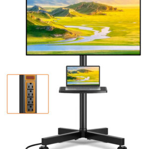 Soporte De Tv Móvil Con Toma De Corriente Hasta 39 Kg Color