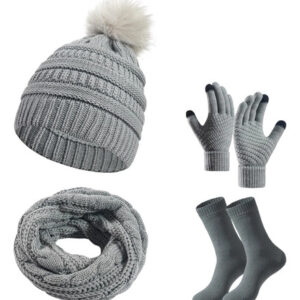 Gorro De Invierno Bufanda Guantes Y Calcetines Térmicos Muje Color Talla Diseño De La Tela