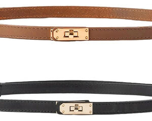 Cinturones De Mujer 2 Piezas Ajustables Elásticos Negro Marr Color Diseño De La Tela Talla