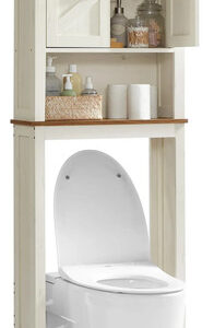 Armario Sobre Inodoro Rústico Blanco Organizador Baño Estant Blanco/rústico