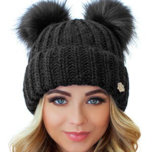 Gorro De Lana Negro Para Mujer Con Orejas De Gato Invierno Negro
