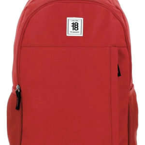 Mochila Grande Unisex Roja Con Doble Bolsillo Y Compartiment Rojo Diseño De La Tela