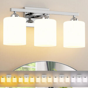 Lámpara De Pared Para Baño Cristal Blanco Moderna 45 Cm Blanco