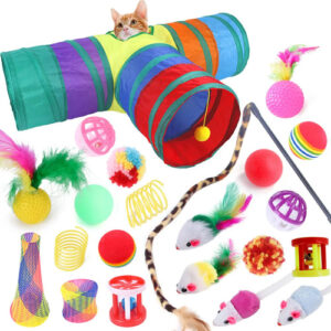 Juego De 22 Piezas De Juguetes Interactivos Para Gatos Multicolor