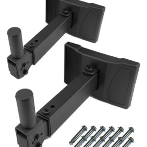 Bigalleons Hw-339 - Soporte De Pared Para Altavoz, Soportes De Altavoces De Montaje En Pared, Soporte Giratorio E Inclinación De Hasta 100 Libras, Soporte De Pared Para Altavoces Grandes, T