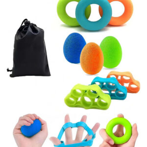 Ejercitador De Agarre 10 Pcs Fuerza Dedos Nivel Ajustable Azul, Verde, Naranja