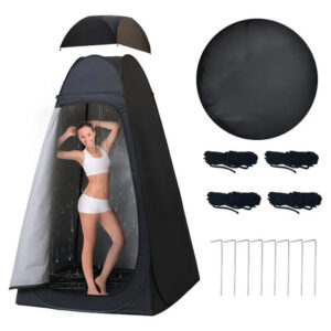 Tienda De Campaña 3 En 1 Ducha Cambiador Portátil Negro 120x Negro