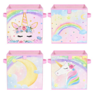 Cubeta De Almacenamiento Unicornio Paquete De 4 Cestas 28 X Color