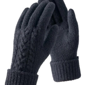 Guantes De Invierno De Lana Merina Para Mujer Suaves Y Térmi Negro