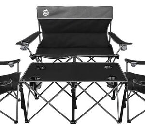 Juego De 4 Sillas Plegables Para Camping Con Sofá Y Mesa