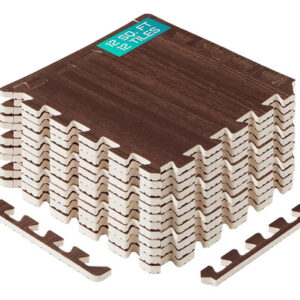 Tapete De Ejercicio Grueso 12 Piezas Eva Madera Nogal Madera De Nogal Oscuro - 12 Pies Cuadrados - 12 Piezas