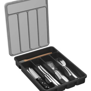 Caja Organizadora De Utensilios 5 Compartimentos Negro Negro