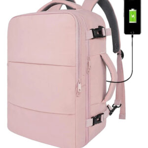 Mochila De Viaje 35l Antirrobo Usb Para Laptop 15.6 Rosa Rosa Diseño De La Tela