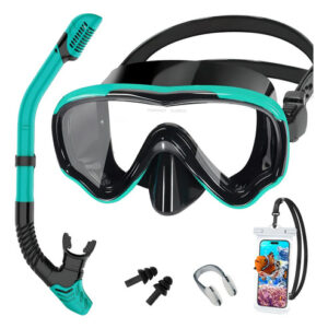 Kit Máscara De Snorkel 180 Antivaho Y Antifugas Verde Adulto Verde