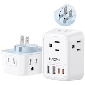 Adaptador De Enchufe Plegable 4 Salidas Y 4 Puertos Usb