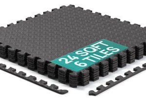 Tapete De Ejercicio Grueso 61x61 Cm Antideslizante Gris 24 P G. 1 Pulgada De Grosor - 24 Pies Cuadrados (6 Azulejos) - Gris