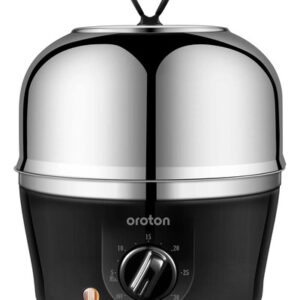 Olla Rápida Eléctrica Para 9 Huevos Acero Inoxidable Negra Negro Frecuencia