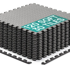 Tapete De Ejercicio De Espuma Eva 120 Pies Cuadrados Negro Negro - 120 Pies Cuadrados - 30 Piezas